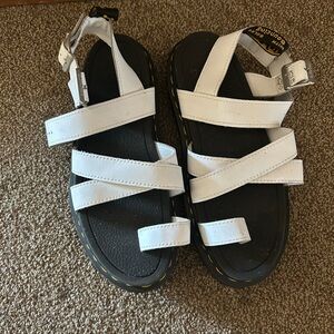 Dr. Martens White Strappy Sandals